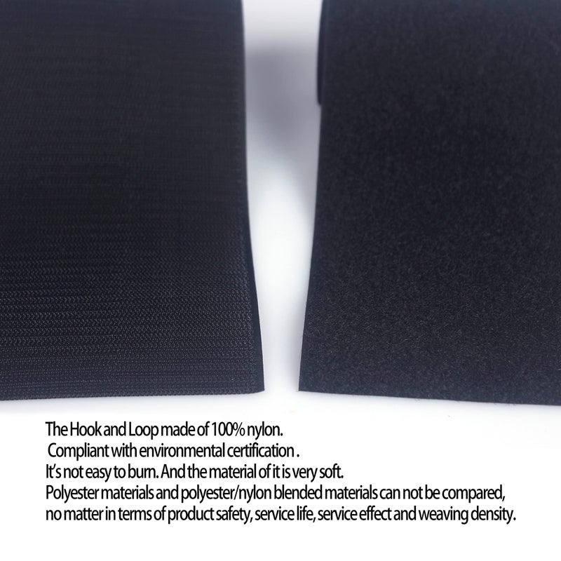 HUAYY 1 Inches Width 4.5 Yards Length | self-Adhesive Hook and Loop Style Sheets | Super Sticky Glue Nylon Patch | Strips | Tape | Fastener,Black (1in x 4.5yd) - Image 4